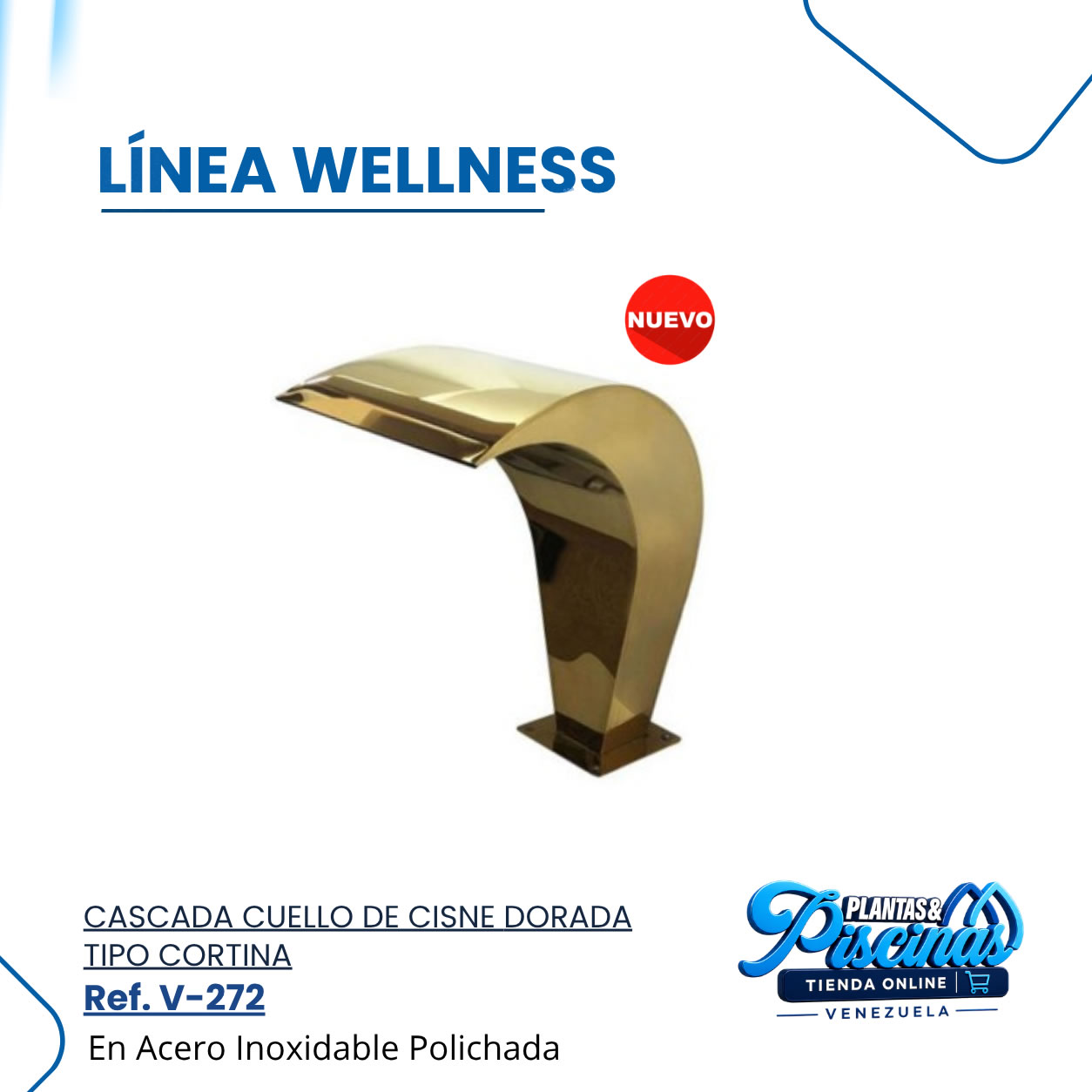 Cascada Cuello de Cisne Dorada Tipo Cortina V-272