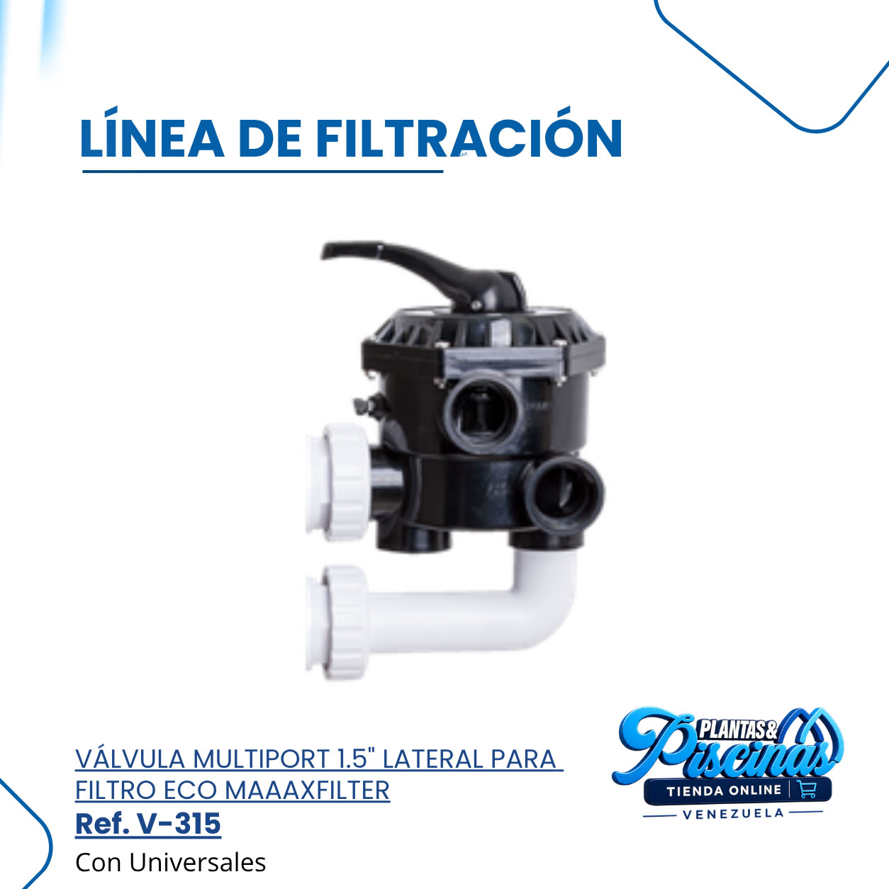 Válvula Multiport 1.5" Lateral para Filtro Eco Maaaxfilter V-315