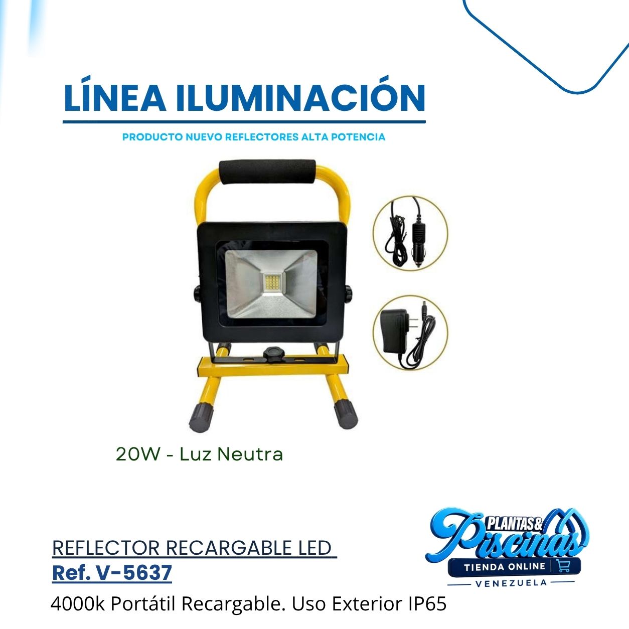 Reflector Recargable Led V-5637